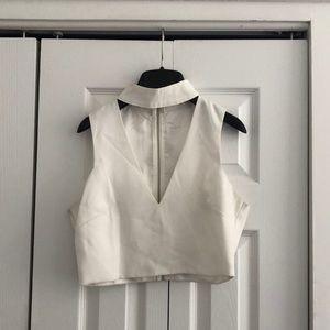 White Cutout Crop Top